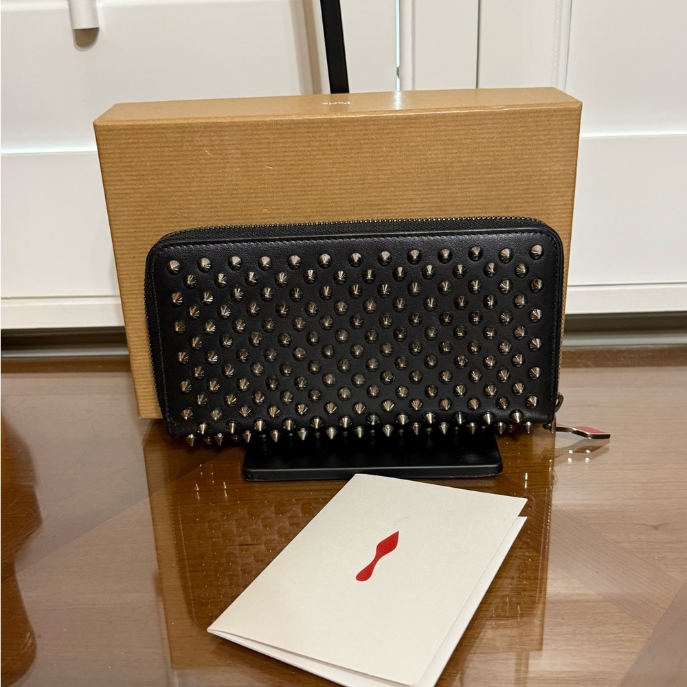 Christian Louboutin Black Spike Panettone Long Wallet
